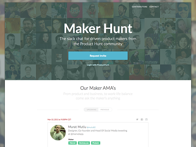 Maker Hunt landing page