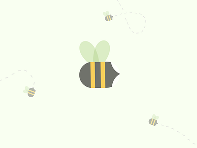 Bees Buzzing bees flat illustration simple