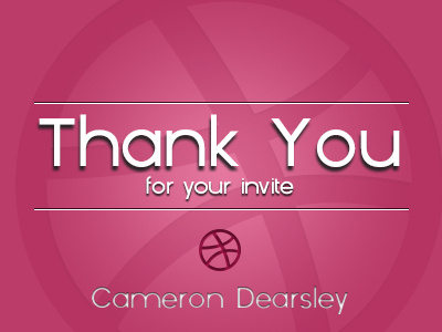 First Dribbble debut dribbble invitation invite pink thank you