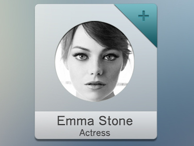 Emma Stone Rebound Widget actress blue button design graphic design interface people rebound shadows ui widget