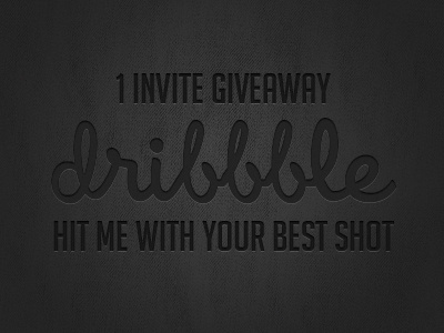 1 Dribbble Invite Giveaway! dribbble giveaway invitation invite rough shot texture