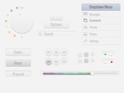 Simple UI Kit (Freebie) buttons dial elements freebie menu progress bar switches toggle ui ui kit