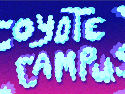 COYOTES IN THE CLOUDS album band campus cover coyote draw experimental far folk font hand indie music out rock type typography weird