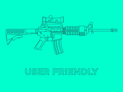 User Friendly 2d ar 15 auto drawing flat friendly gun line logo semi user