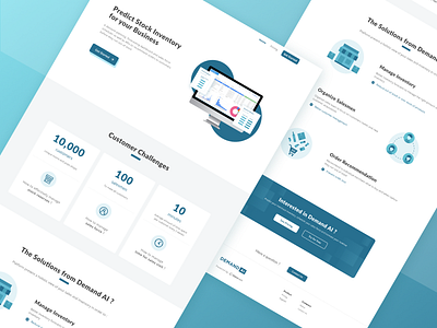Landing Page Concept for AI stock/inventory prediction app clean clean ui fmcg inventory landing page sales stock ui uidesign user experience warehouse web website