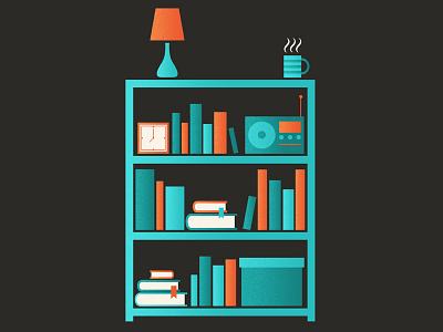 Bookshelf bookshelf colour design illustration