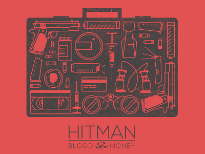 Hitman Blood Money blood money gun hitman icons line video game