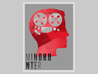 Mindhunter blood illustration mindhunter netflix poster print profile recording tape