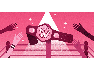 Eventbrite belt hands pink red ring spotlight women wrestling