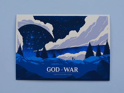 God of War Print fan art god of war mountain playstation poster print video game