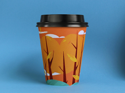 Octobercup 2019 autumn coffee cup illustration leaf leaves orange procreate trees