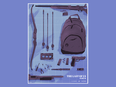The Last of Us: Part II bag blue fan art poster the last of us weapons
