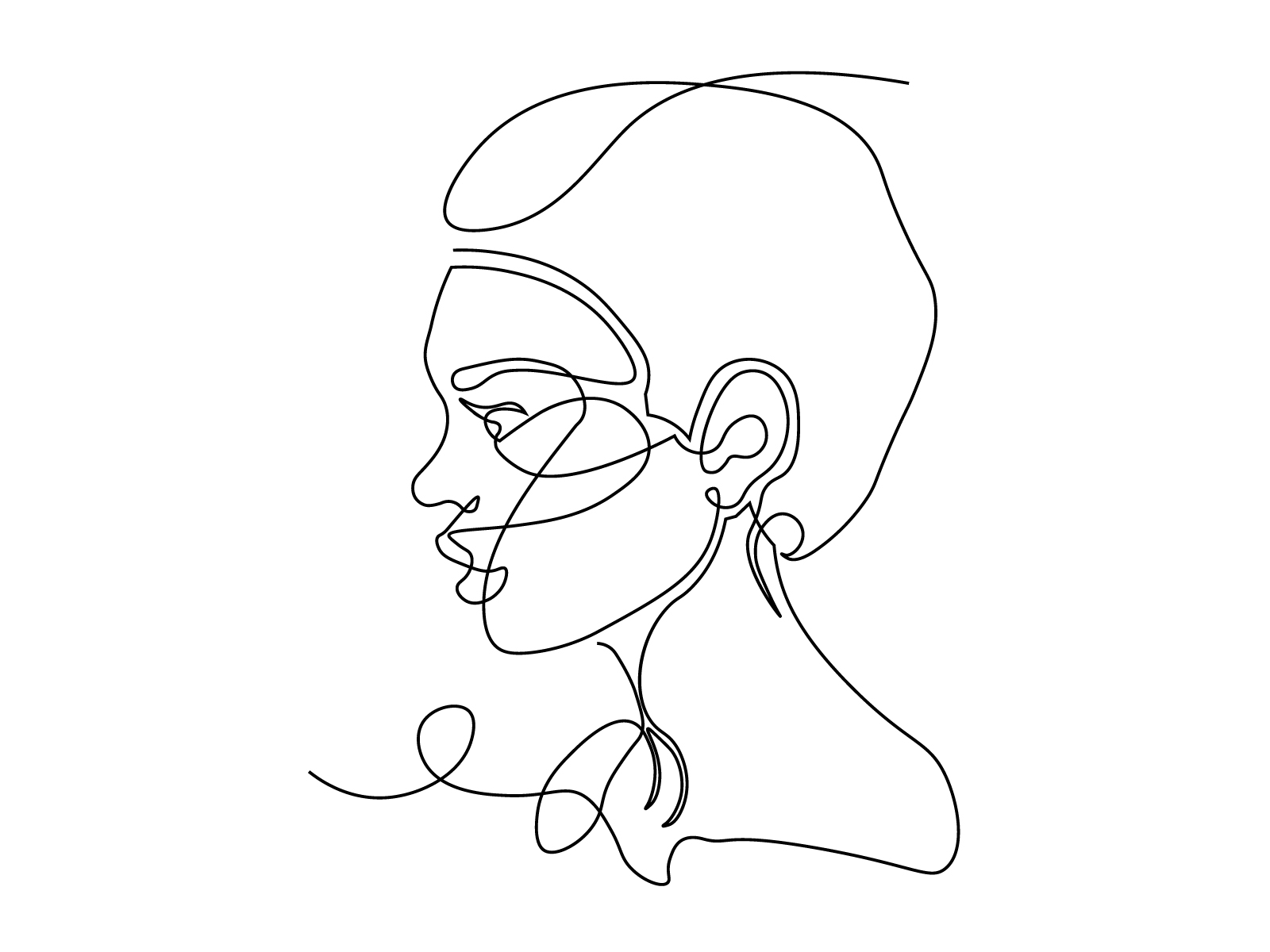 Continuous Line Portrait by Collin Balentine on Dribbble