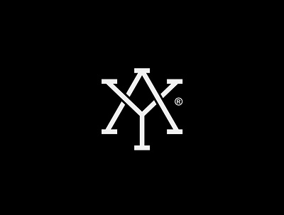 YA Monogram brand branding design identity line art logo logomark logotype minimal monogram ya logo ya monogram