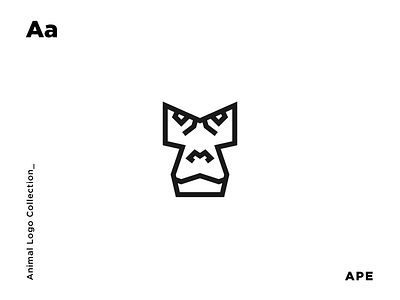 Ape animal animal line logo ape brand branding grid identity line art logo logomark logotype monogram