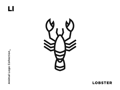 L for Lobster animal design icon identity illustration line art logo logomark minimal