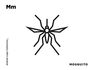 M for Mosquito animal brand design identity illustration line art logo minimal