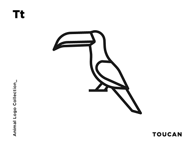 T for Toucan animal design icon identity illustration line art logo logotype minimal