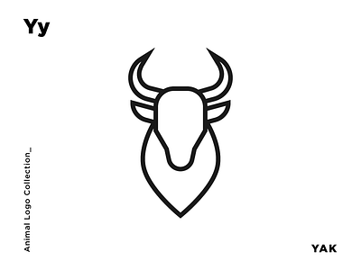 Y for Yak animal design icon identity illustration line art logo minimal