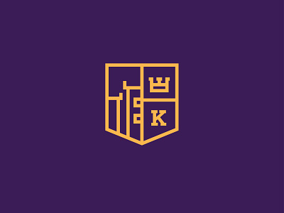 KINGSHIELD brand branding design icon identity line art logo logomark minimal monogram security shield logo