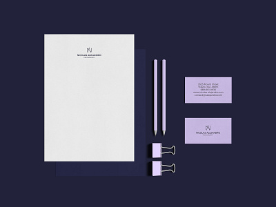 Nicolas Alejandro brand branding business card design icon identity line art logo logomark logotype minimal monogram typography