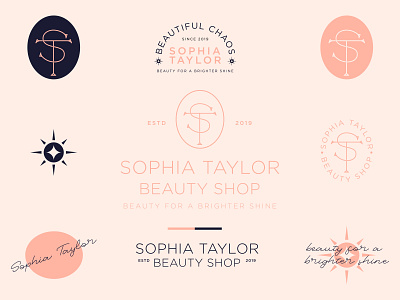 Sophia Taylor beauty beauty shop brand branding design identity line art logo logomark logotype makeup artist minimal typography