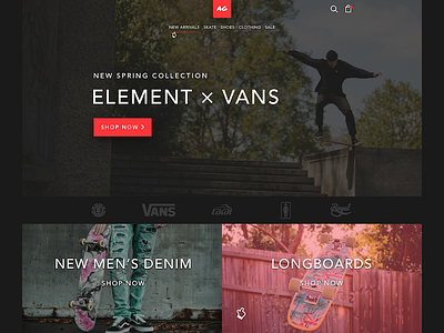 Skate Shop UI ecommerce shop shopify skate skateboard skateboarding sketch store ui ux