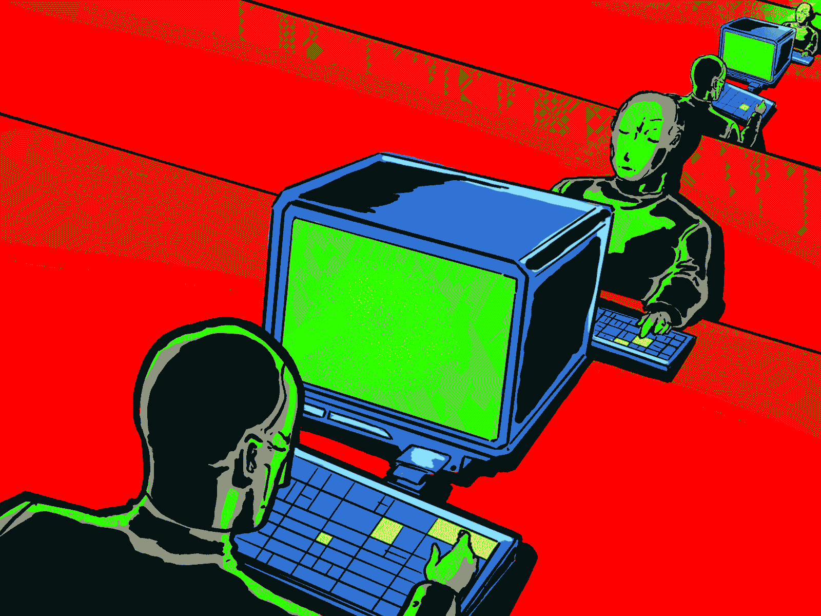 KRAFT acid animatedgif computer email futuristic illustration keyboard kraftwerk lasergunfactory procreate retro retrowave scifi techno technology vaporwave vintage