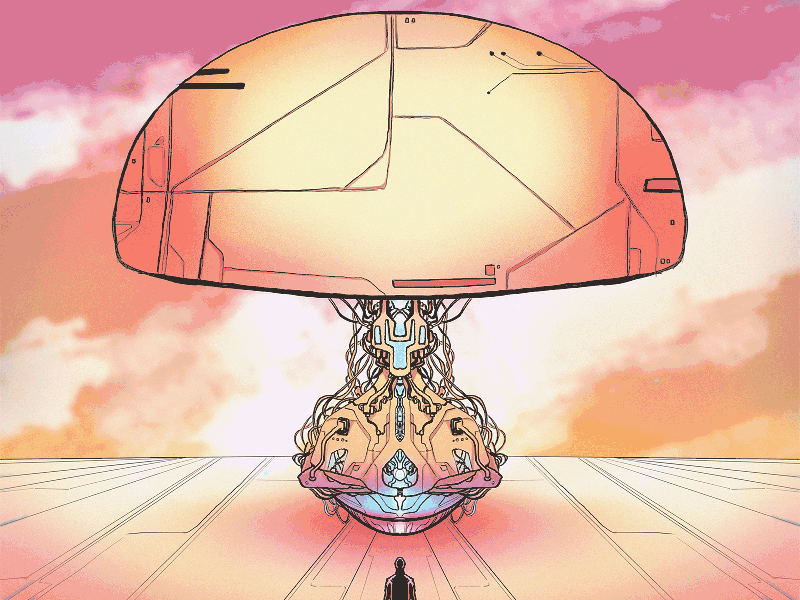 MUSHROOM acid concept futuristic illustration jasonscuderi lasergunfactory retro scifi technology vaporwave