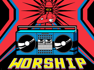 WORSHIP chunky digitalart electronic graphic hiphop illustration vector