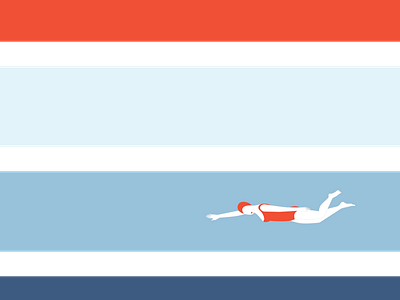 Vintage swimmer colorblock design illustrator minimalist design vintage