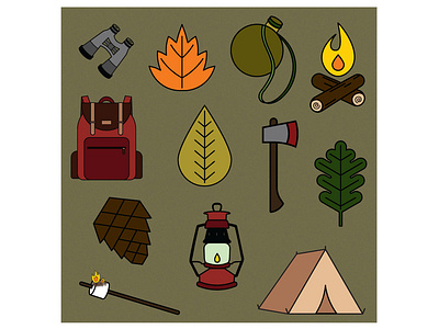 Happy Little Camping Icons