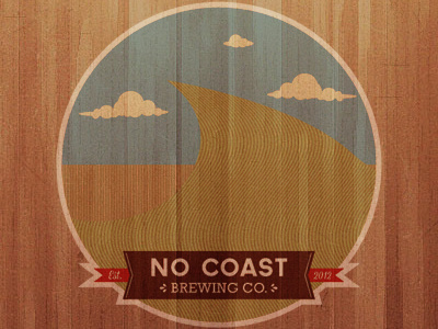 No Coast Brewing Co Logo banner brewing waves of grain wood