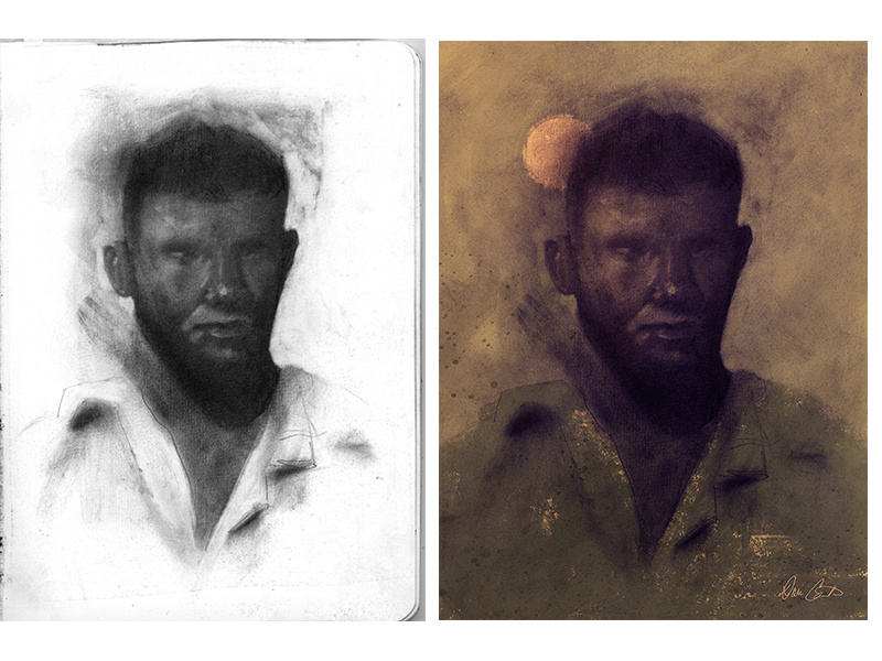 Vietnam Soldier Portrait boston poster drawing design illustration portraits direction art editorial print