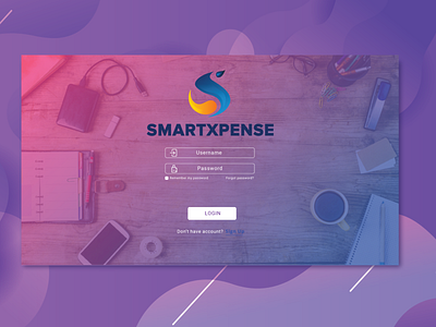 Login Page Smartexpense design ui ux website website concept website design