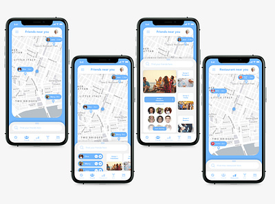 Location Tracker adobe xd app daily ui dailyui finder friends group location location tracker map mobile app mobile ui photoshop ui ui ux ui design ux