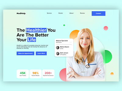 Medical Website Landing Page Hero Header Exploration doctor health healthcare hospital medical ui