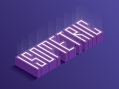 Isometric Text 3d black blue design glow glowing illustrator iso isometric purple shadow text type vector white
