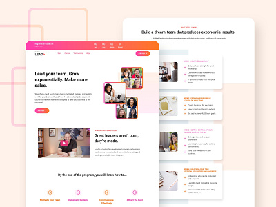 Course Landing Page for Business Leadership Training Launch branding coaching consultants course landing page launch web design website
