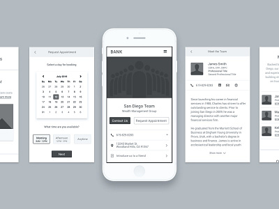 Bank Profile - Mobile Experience Wireframe app bank finance iphone mobile mockup profile wireframe