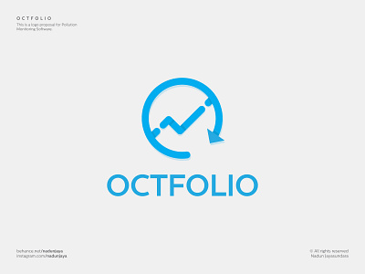 Octfolio logo app icon arrow logo branding circle logo design done flat illustration logo logo design logodesigner logomaker monitoring polution service sign software symbol tick vector