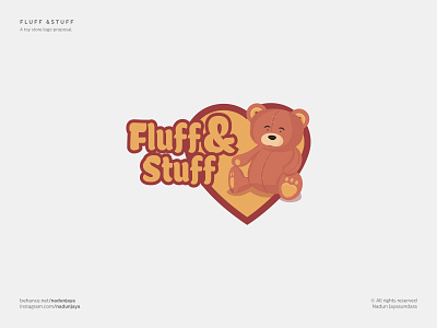 Fluff & Stuff bear bear logo branding care character cute flat heart logo logo design love mascot pet sign symbol teddy teddy bear teddybear toy shop vector