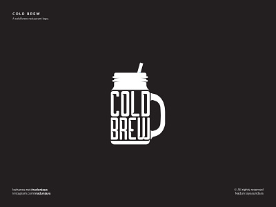 Cold Brew branding brew café coffee cold cup design drink flat glass icon illustration logo logo design mug restaurant sign symbol vector