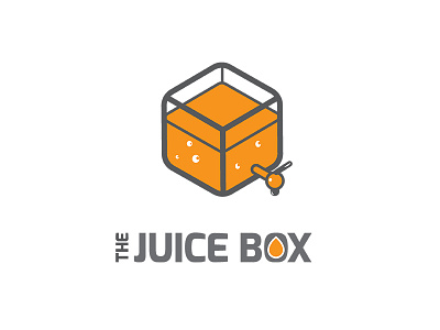 The Juice Box box branding flat illustrator juice juice bar juice box juice logo logo logo design mark minimal orange restaurant sign snack softdrink symbol tap vector