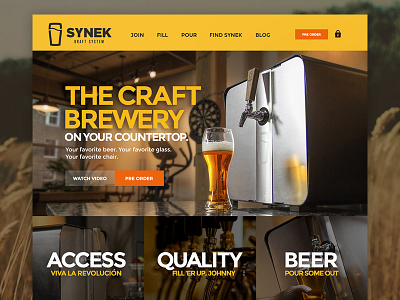 SYNEK™ Draft System: Pre-Order page craft beer landing page startup web design website