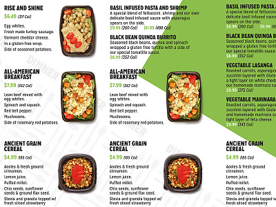 Pure Plates menu redesign