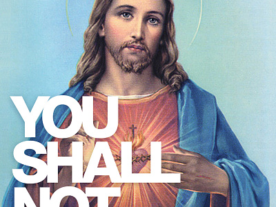 Anti-Bikeseat Theft ad ad design helvetica jesus layout no stealing peace be with you poster