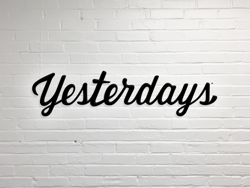 Yesterdays: Logo rebound branding font script handwriting restaurant logo