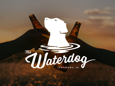 The Waterdog craft beer dog logo taphouse water