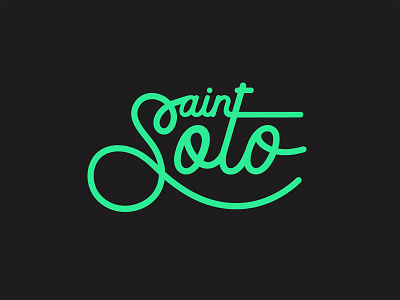 Saint Soto logo branding logo design monoscript seafoam green